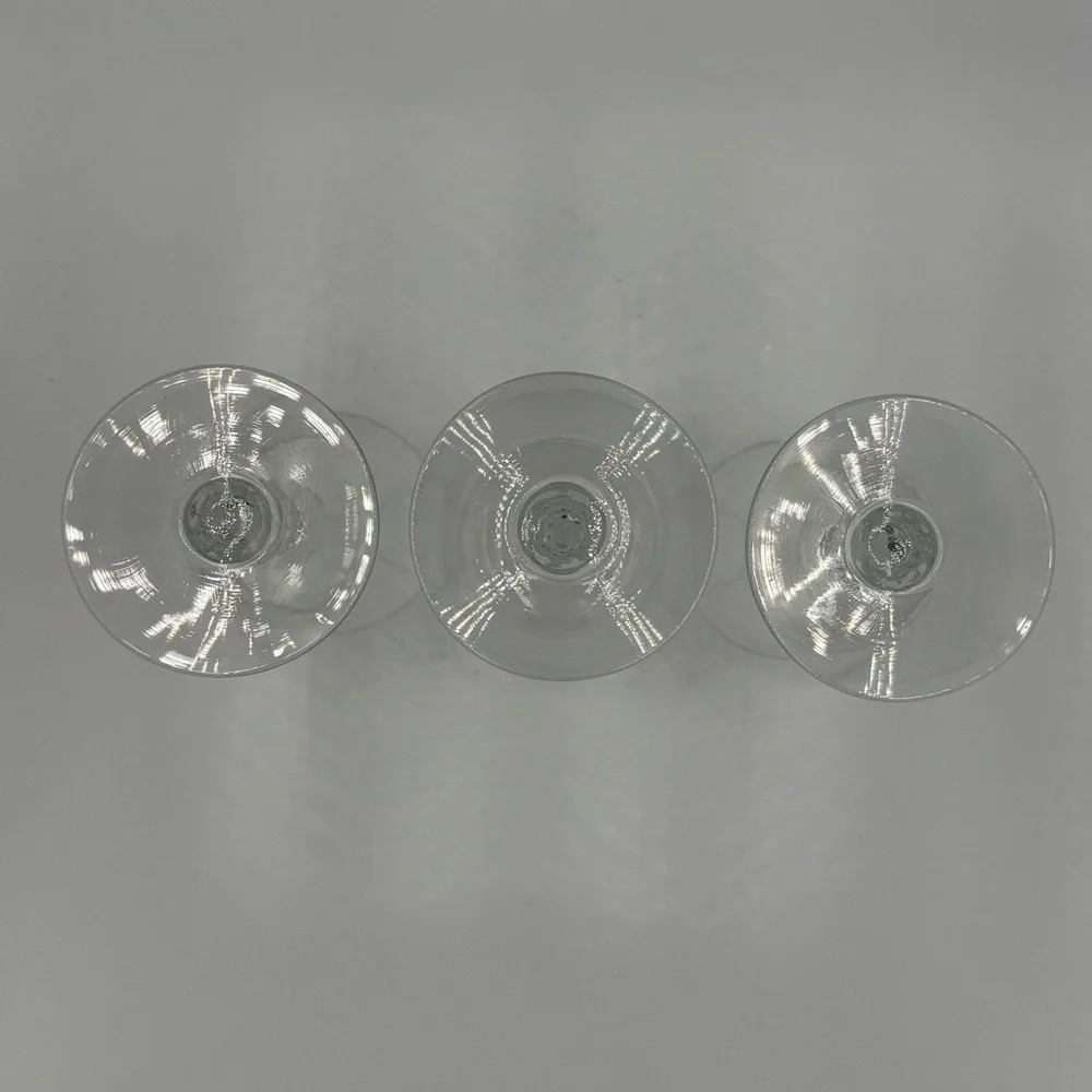 3 Clear “Coke” Pedestal Glasses Unique